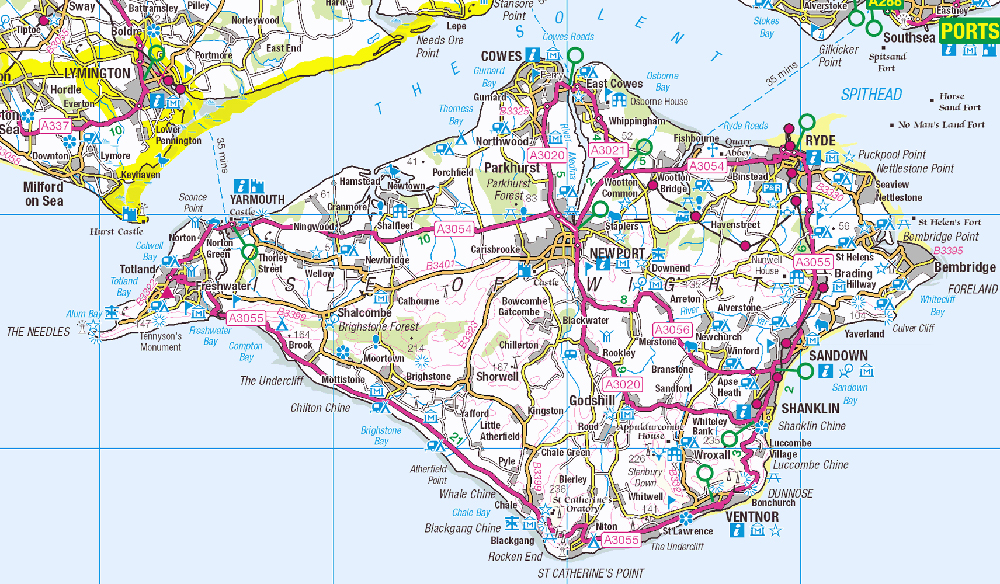 View a map of the Isle of Wight